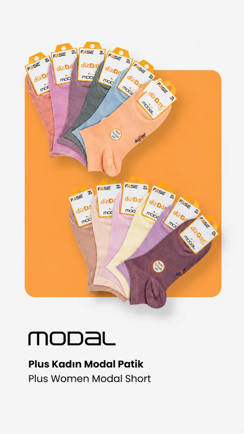 Plus Kadın Bambu  Kokulu Modal  Patik Çorap